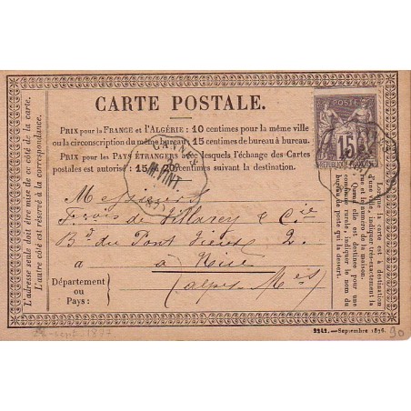 ALPES MARITIMES - CANNES - CONVOYEUR STATION M.VINT EN BLEU - SUR 15c SAGE