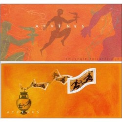 BLOC FEUILLET No0074 - JEUX OLYMPIQUE D'ATHENES - AVEC CARTE ATHENES.