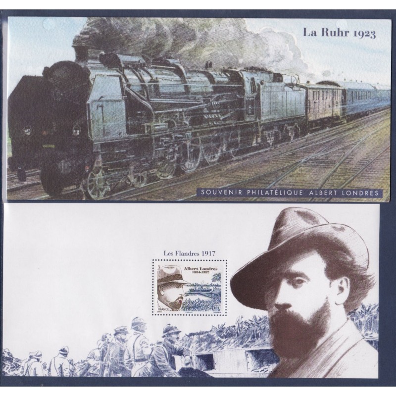 BLOC SOUVENIR No019 - ALBERT LONDRES - AVEC CARTE LES FLANDRES LA RUHR 1923.