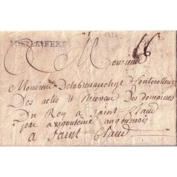 AISNE - DE LA FERRE - 13-1-1761 -GRIFFE LENAIN No2-NON SIGNALE A CETTE DATE.