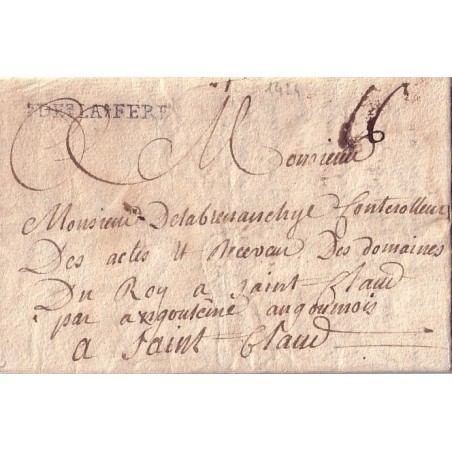 AISNE - DE LA FERRE - 13-1-1761 -GRIFFE LENAIN No2-NON SIGNALE A CETTE DATE.