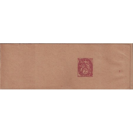 BLANC - BANDE DE JOURNAL - 2c BRUN ROUGE NEUVE-AVEC DATE.