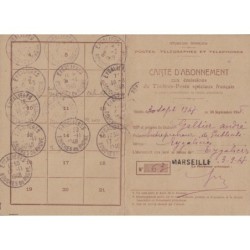 BOUCHES DU RHONE - PA19 SEUL SUR CARTE D'ABONNEMENT AUX EMISSION DE TIMBRES - 4-9-1947.