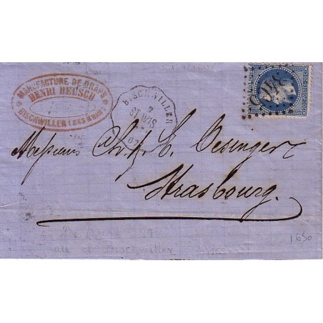 BAS-RHIN - BISCHWILLER CONVOYEUR STATION ST-WIS No29 LOSANGE GC3465 EN1869-VERSO CONVOYEUR STATION HAGUENAU WIS-ST