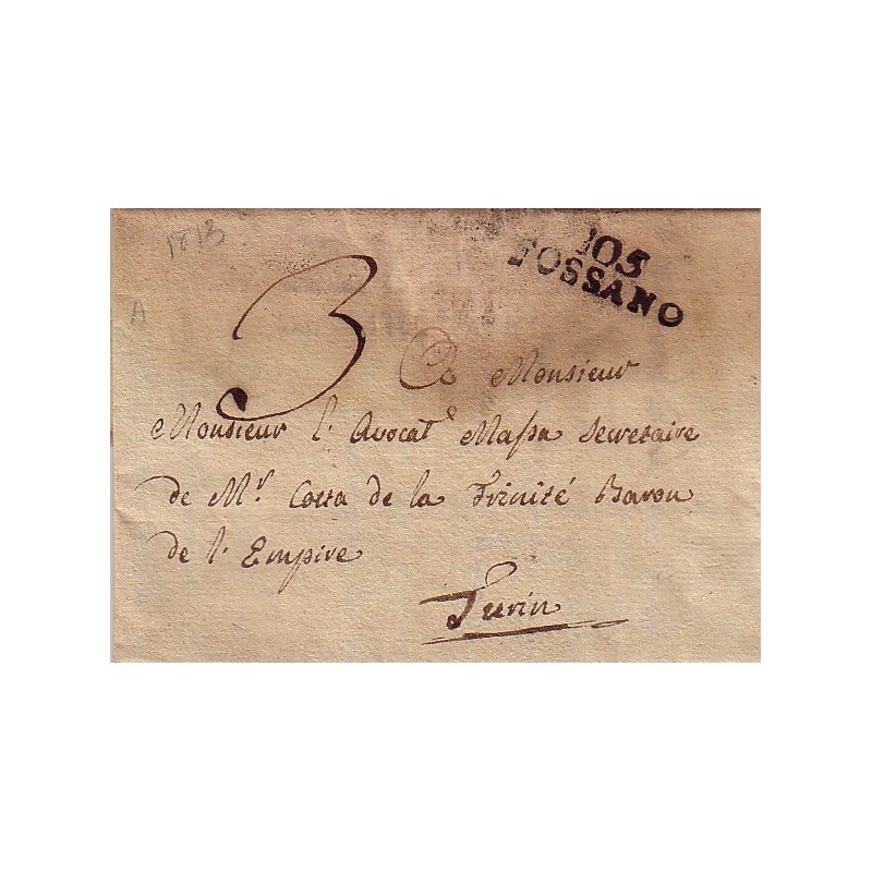ITALIE - DEPARTEMENT CONQUIS - LA STURA -105 FOSSANO - LE 13-9-1813..