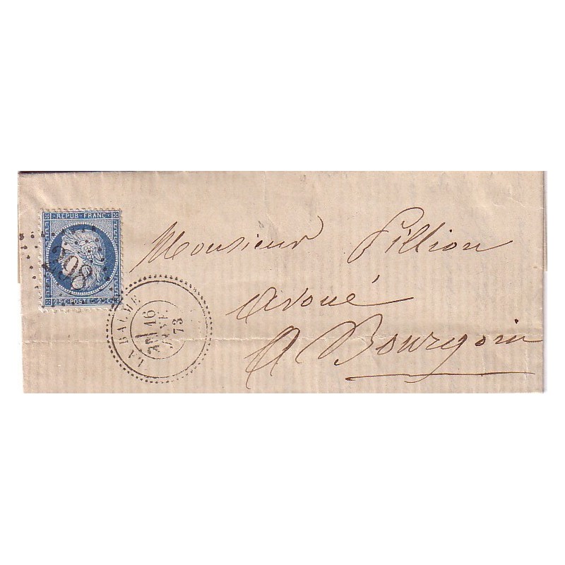 ISERE - LA BALME - No60 OBLITERATION GC298 - CACHET T24 DU 16-1-1873 - INDICE 13.