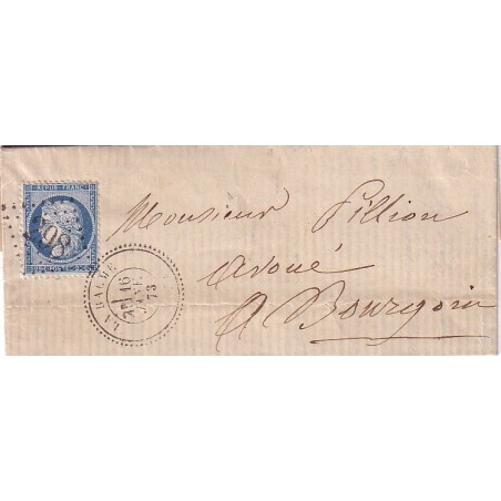 ISERE - LA BALME - No60 OBLITERATION GC298 - CACHET T24 DU 16-1-1873 - INDICE 13.