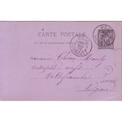 HERAULT - MEZE - 28 MAI 1889 - BOITE RURALE A DE LOUPIAN SUR ENTIER POSTAL TYPE SAGE.