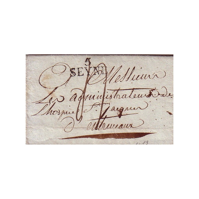 BASSES ALPES - 5 SEYNE - LE  18-9-1818 - TAXE 4 MANUSCRITE - AVEC TEXTE.