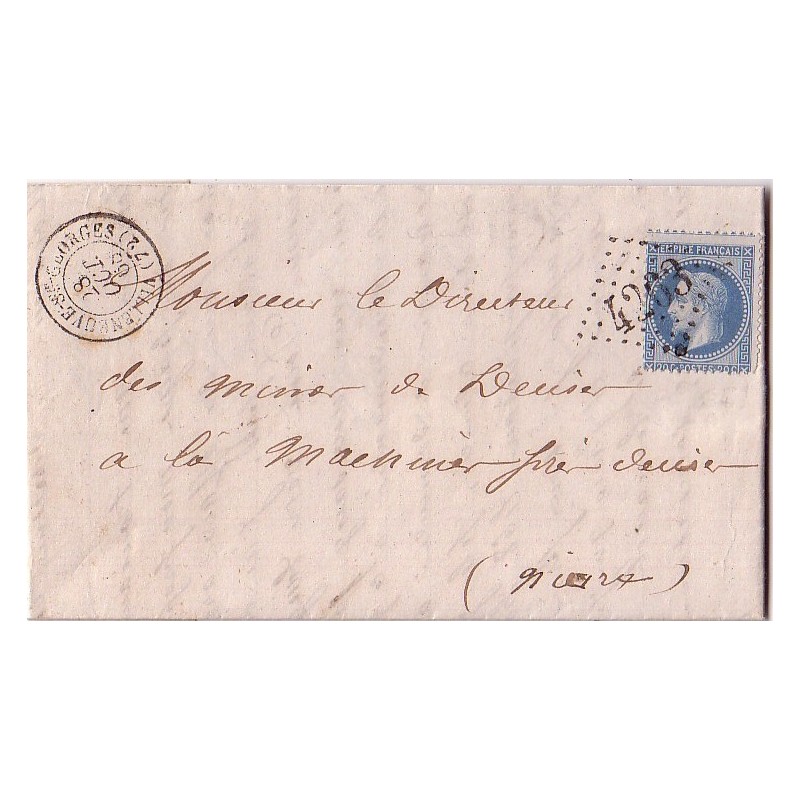 SEINE ET OISE - VILLENEUVE SAINT GEORGES - LE 28-10-1868 - No29 OBLITERATION GC4263.