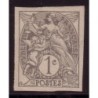 No0107c - 1c TYPE BLANC - NON DENTELE - COTE 115€ - TRACE CHARNIERE.