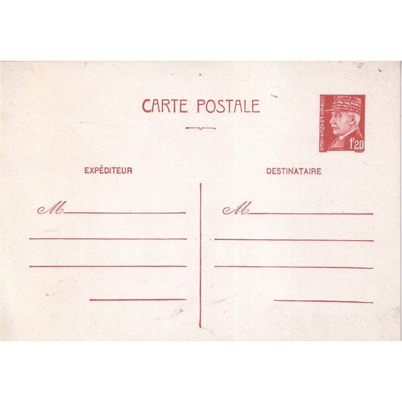 PETAIN-CARTE POSTALE NEUVE 1F20.