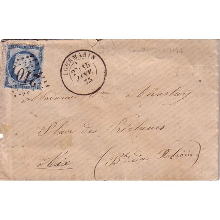 VAUCLUSE - LOURMARIN - LE 15-1-1875 - No60 OBLITERATION GC2101.