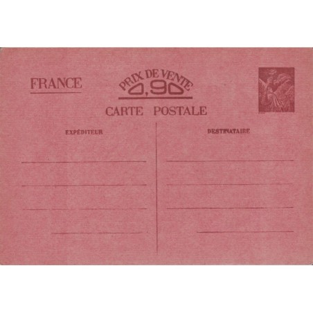 IRIS - SANS VALEUR - PRIX DE VENTE 0.90 - COULEUR BRUN SUR ROSE.