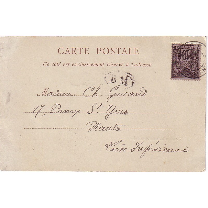 ALGERIE - BOUGIE - CONSTANTINE + BM DANS UN OVALE - 2-10-1900 / 10c TYPE SAGE