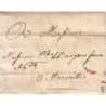 LA DOMINIQUE - COLONIES INSCRIPTION CINTRE EN ROUGE - LETTRE ACHEMINEE 1789.