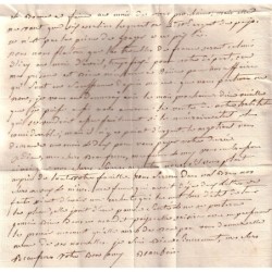 LA DOMINIQUE - COLONIES INSCRIPTION CINTRE EN ROUGE - LETTRE ACHEMINEE 1789.