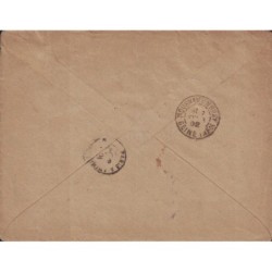 PARIS 1 - PL DE LA BOURSE  - ENTIER POSTAL 5c RECOMMANDEE AVEC No93 - 6 FEVRIER 1892.