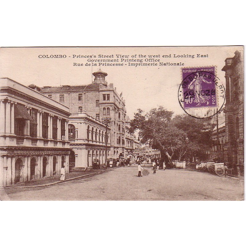 SEMEUSE - 40c VIOLET - CACHET COLOMBO PAQUEBOT - 29-10-1928.