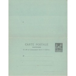SAGE - CARTE POSTALE - NEUVE 10c AVEC REPONSE - SANS REPUBLIQUE FRANCAISE