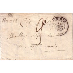 VAUCLUSE - 86/SAULT - CURSIVE - T13 CARPENTRAS 5-11-1844 - LETTRE AVEC TEXTE POUR APT.
