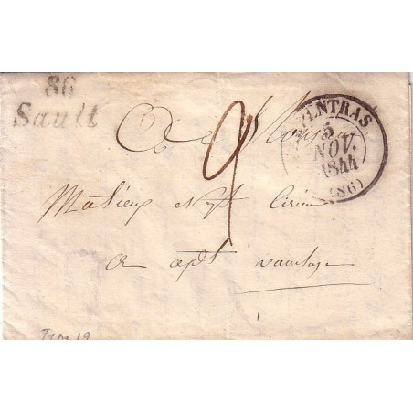 VAUCLUSE - 86/SAULT - CURSIVE - T13 CARPENTRAS 5-11-1844 - LETTRE AVEC TEXTE POUR APT.