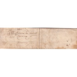 VAUCLUSE - BONNIEUX - 3 MAI 1591 - LETTRE DE BONNIEUX POUR MORMOIRON - AVEC TEXTE - RARE - REGNE PERIODE D'HENRI IV.