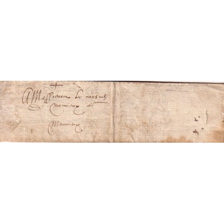 VAUCLUSE - BONNIEUX - 3 MAI 1591 - LETTRE DE BONNIEUX POUR MORMOIRON - AVEC TEXTE - RARE - REGNE PERIODE D'HENRI IV.