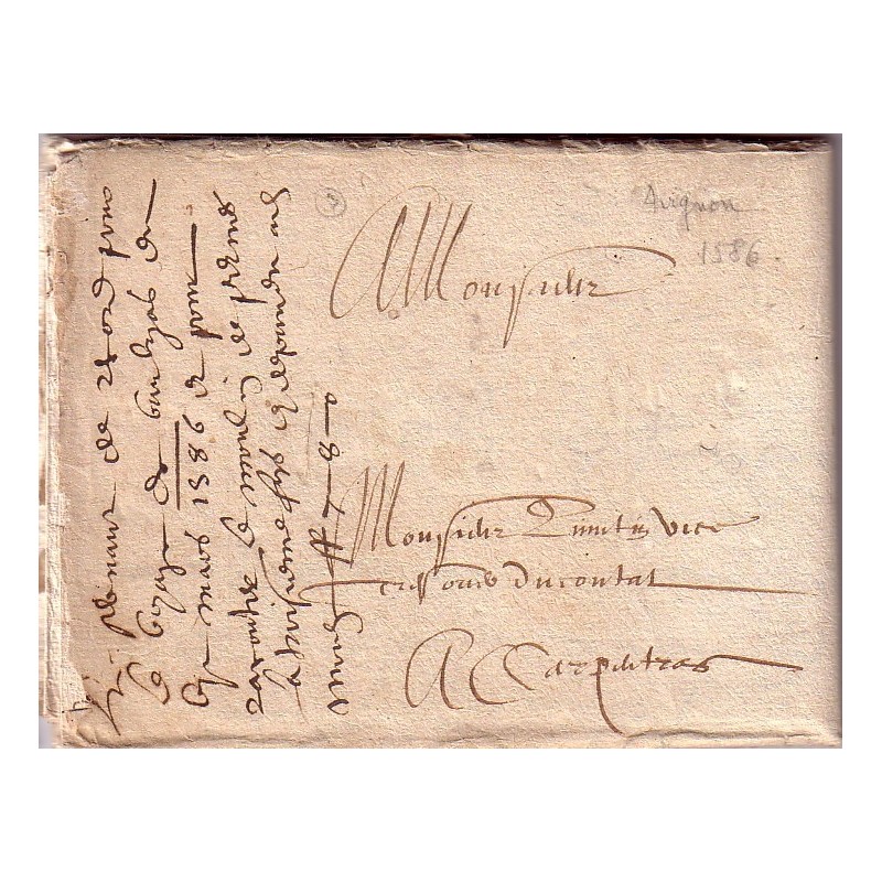 VAUCLUSE - AVIGNON - 6 MARS 1586 - LETTRE D'AVIGNON POUR CARPENTRAS.