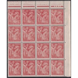 No652 - IRIS - BLOC DE 16 - IMPRESSION SUR RACCORD - COTE 440€ - RARE.