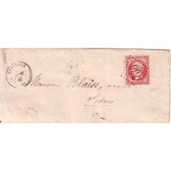 ARDENNES - CARIGNAN - 80c No24 OBLITERATION GC 736 - SEUL SUR LETTRE POUR SEDAN LE 18-1-1867.