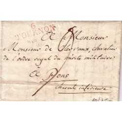ARDECHE - 6 TOUNON - ROUGE - 29-9-1823 - ENTETE COLLEGE ROYAL DE TOURNON.