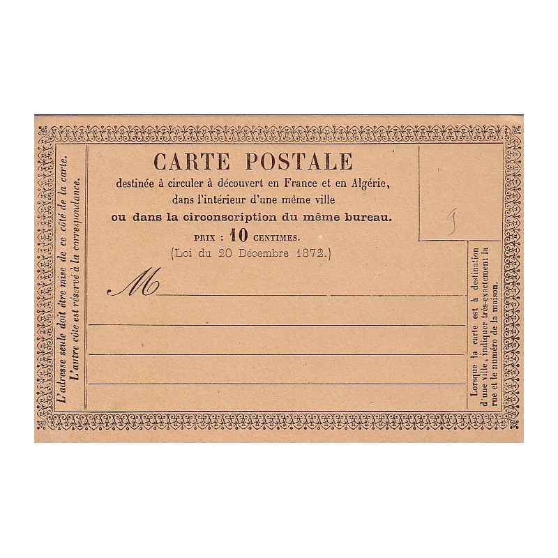 CARTE PRECURSEUR No9 - NEUVE.