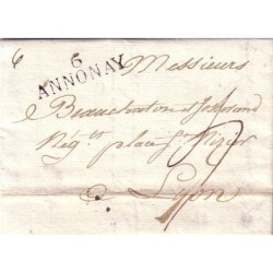 ARDECHE - 6 ANNONAY - LETTRE AVEC TEXTE DU 4 JUIN 1814.