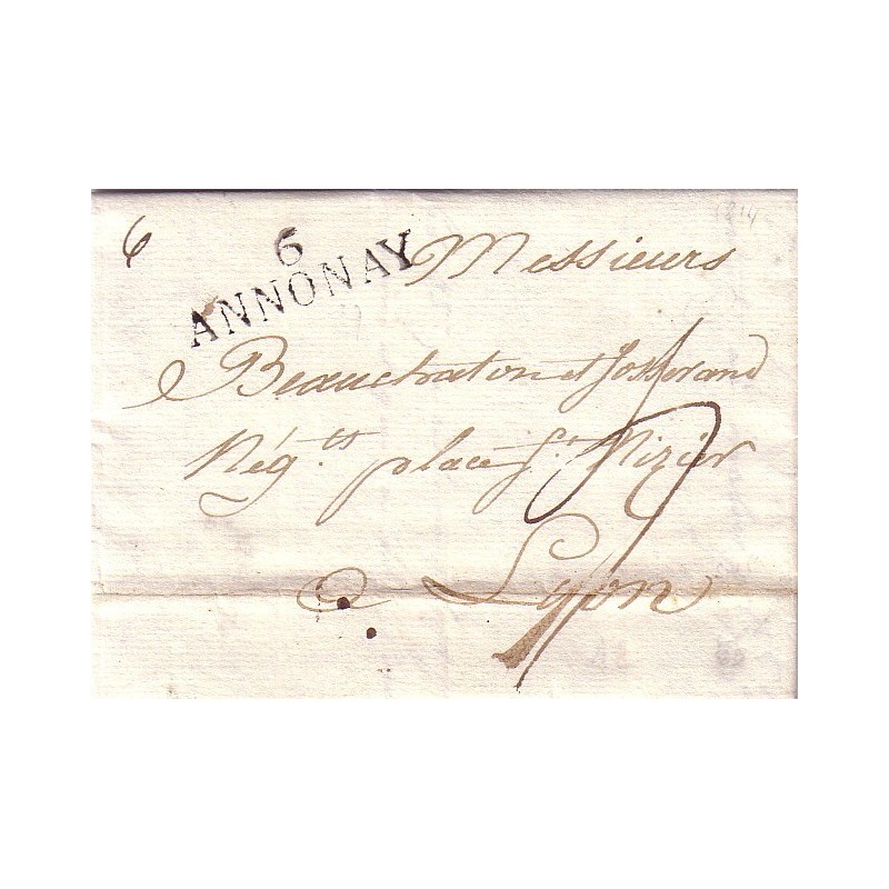 ARDECHE - 6 ANNONAY - LETTRE AVEC TEXTE DU 4 JUIN 1814.