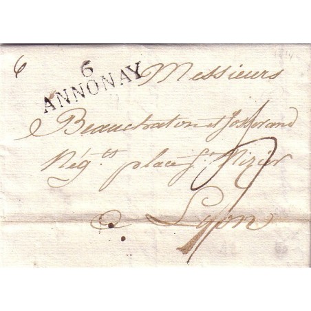 ARDECHE - 6 ANNONAY - LETTRE AVEC TEXTE DU 4 JUIN 1814.