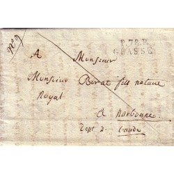 ALPES MARITIMES - 78 GRASSE - (VAR à l'époque ) LE 28-1-1826 - LETTRE AVEC TEXTE POUR NARBONNE.