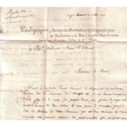 VAR - LE BEAUSSET - T12 - 21-7-1835 - ENTETE PARDIGON INTERPRETE TRADUCTEUR PALEOGRAPHE JURE ARCHIVISTE A AIX.