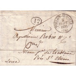 VAR - TOULON - T13 - LE 5-9-1836 - DECIME NOIR - TAXE 6 MANUSCRITE AVEC TEXTE.