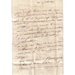 GARD - UZES - CURSIVE -SOUS-PREFET D'UZES - LE 9-7-1827 - LETTRE AVEC TEXTE POUR LE MAIRE DE PONT ST ESPRIT