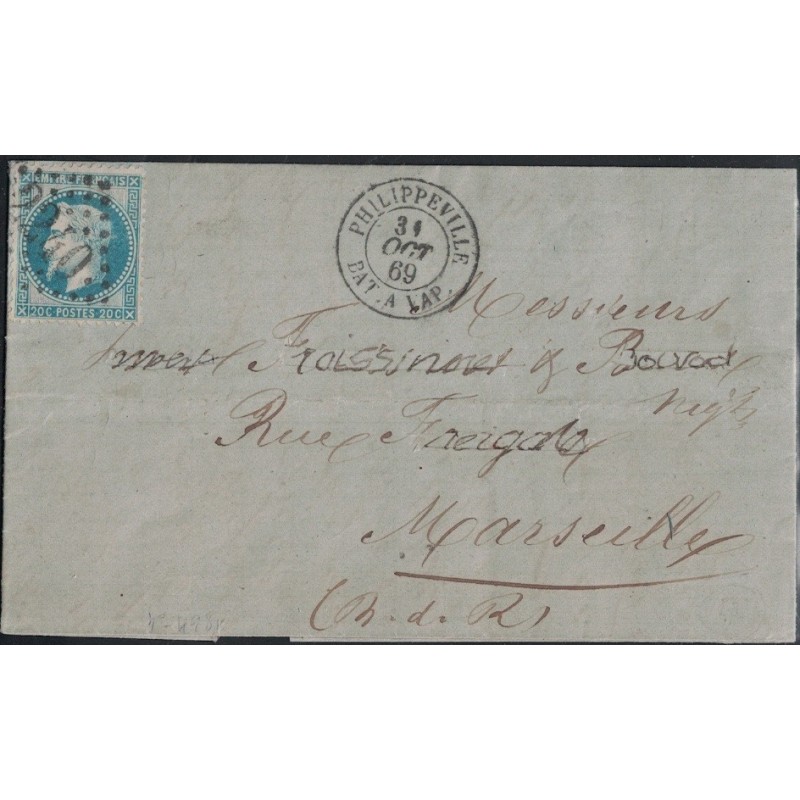 ALGERIE - PHILIPPEVILLE BAT.A.VAP. - EMPIRE -No 29 OBLITERATION GC2240 - DU 31-10-1869.