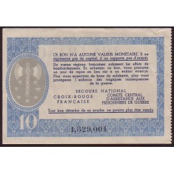 MARECHAL PETAIN - BON DE SOLIDARITE 10 FRANCS AU PROFIT DES POPULATIONS CIVILES.