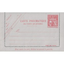 CHAPLAIN - CARTE PNEUMATIQUE -1F60 - PAPIER GRIS BLEU - DIMENSION MAXIMA FORMAT 155x125 - COTE 25€.