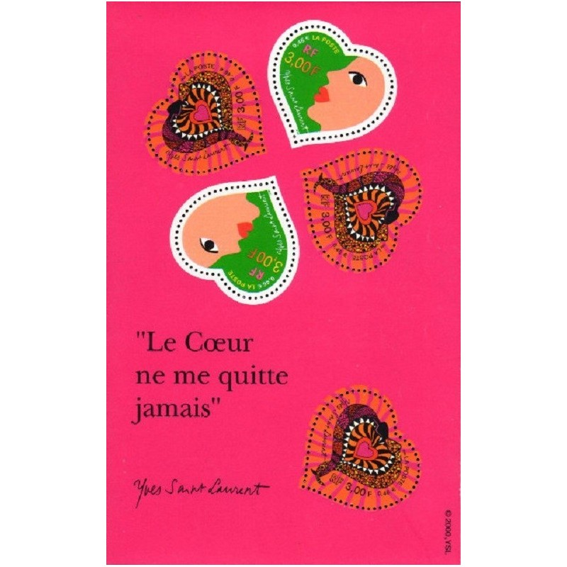 BLOC FEUILLET No0027 - SAINT VALENTIN - COEURS 2000 DE YVES ST LAURENT.