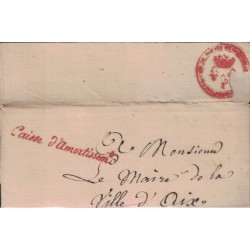 CAISSE D'AMORTISSEMENT - FRANCHISE DE PARIS POUR AIX EN 1826.