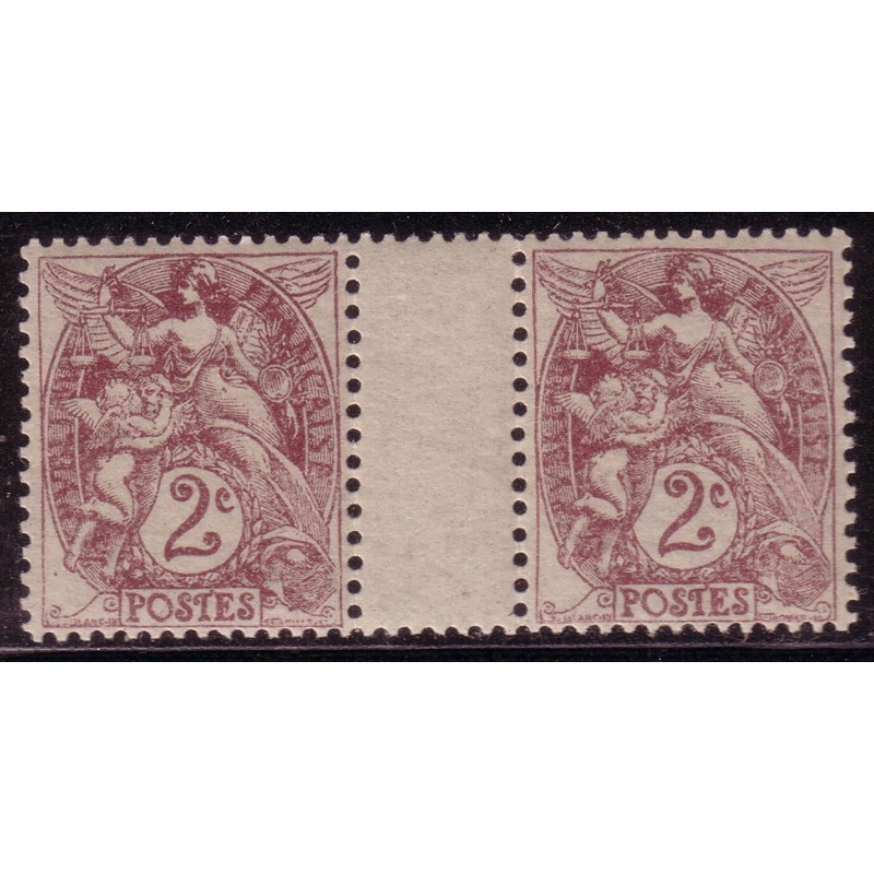 No0108 - TYPE BLANC 2c - BANDELETTE INETERPANNEAU - NEUF SANS TRACE DE CHARNIERE.