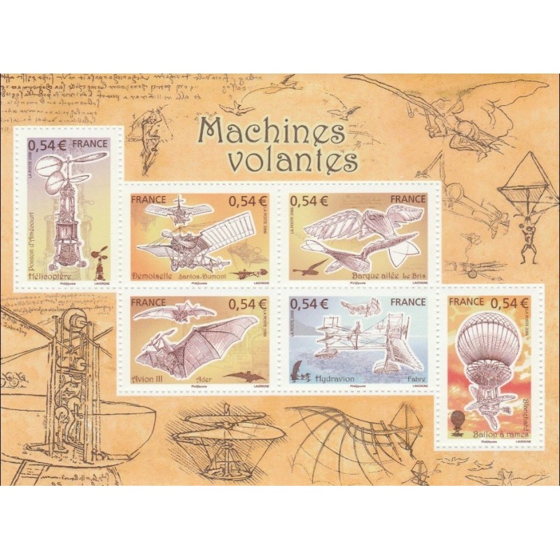 BLOC FEUILLET No0103 - AVIATION - LES MACHINES VOLANTES.