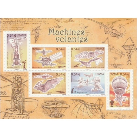 BLOC FEUILLET No0103 - AVIATION - LES MACHINES VOLANTES.