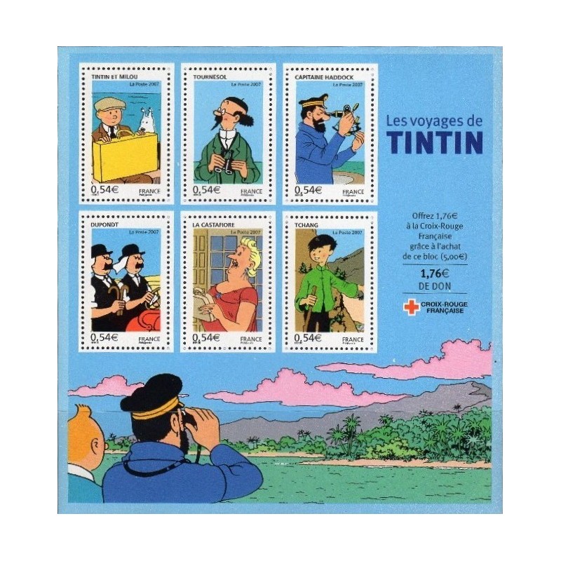 BLOC FEUILLET No0109 - LES VOYAGES DE TINTIN.