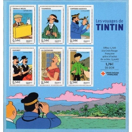 BLOC FEUILLET No0109 - LES VOYAGES DE TINTIN.